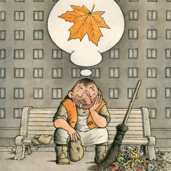 Небритые человечки карикатуриста Юрия Кособукина