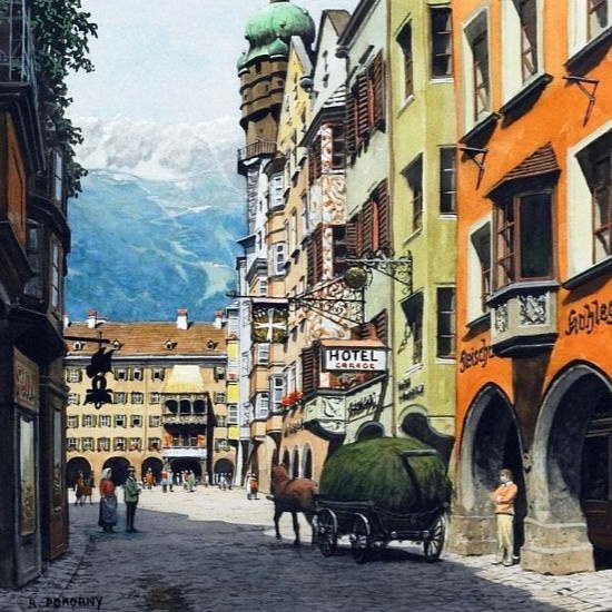 Австрия. Городские пейзажи художника Ричарда Покорны