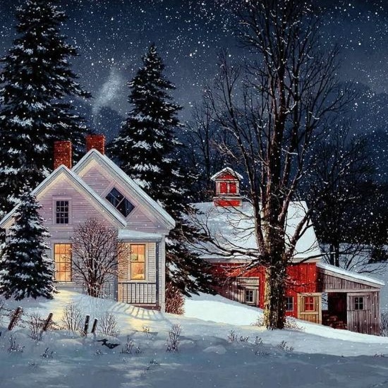 Новогодние домики художника Фреда Свона